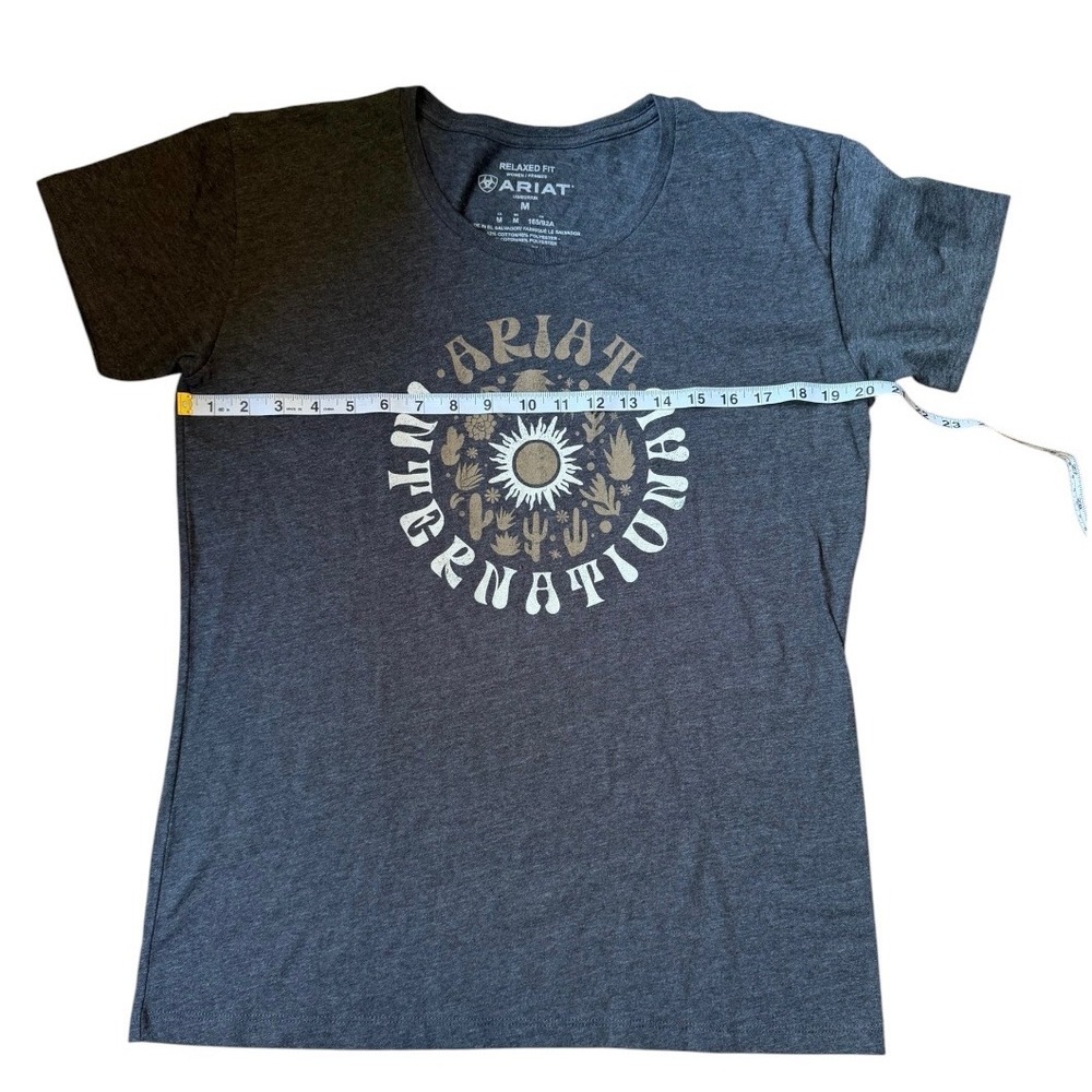 Ariat International Womens Relaxed Fit Graphic T-Shirt Gray Sun Cactus Medium - Picture 4 of 5